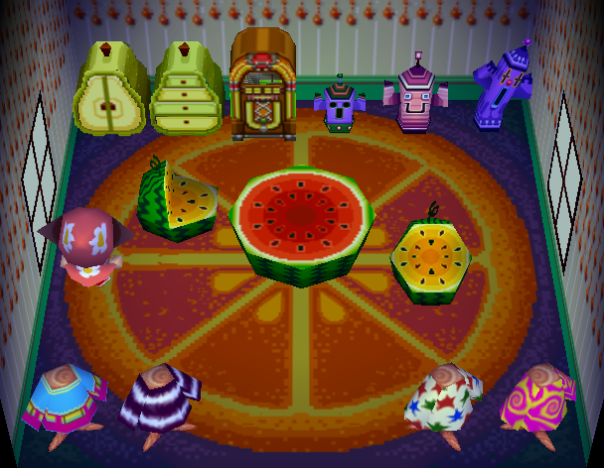 Interior of Zoe's house in Animal Crossing