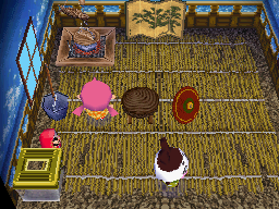 Interior of Genji's house in Animal Crossing: Wild World