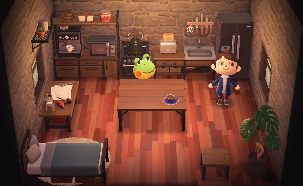 Interior of Henry's house in Animal Crossing: New Horizons