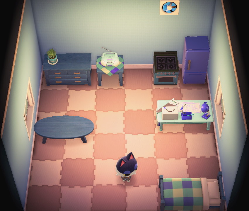 Interior of Punchy's house in Animal Crossing: New Horizons