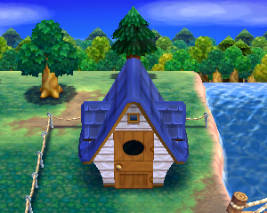 Default exterior of Tex's house in Animal Crossing: Happy Home Designer