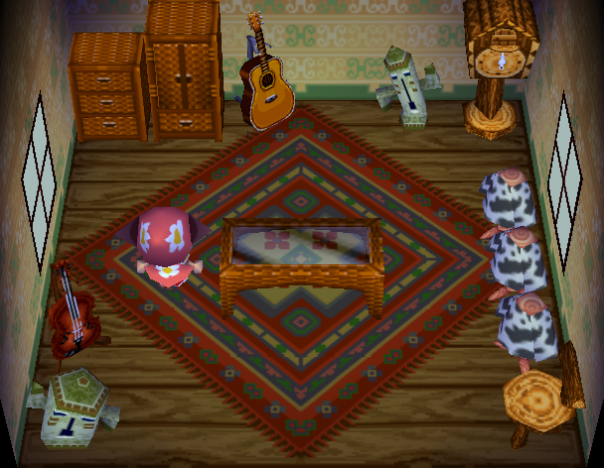 Interior of Belle's house in Animal Crossing