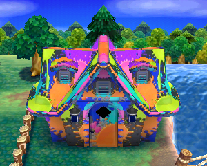 Default exterior of Octavian's house in Animal Crossing: Happy Home Designer