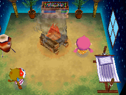 Interior of Simon's house in Animal Crossing: Wild World