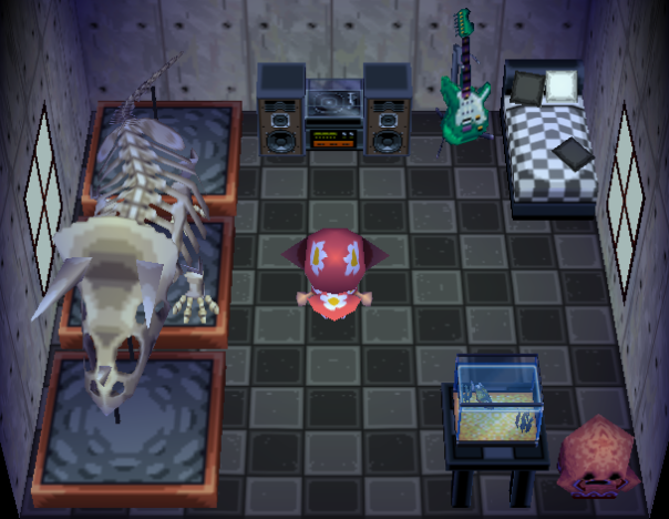 Interior of Wolfgang's house in Animal Crossing
