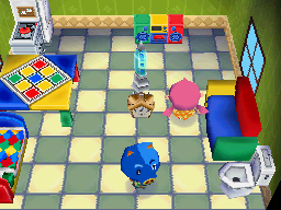 Interior of Hugh's house in Animal Crossing: Wild World