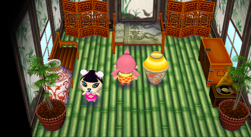 Interior of Pekoe's house in Animal Crossing: City Folk
