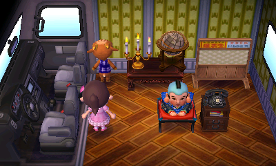Interior of Billy's RV in Animal Crossing: New Leaf