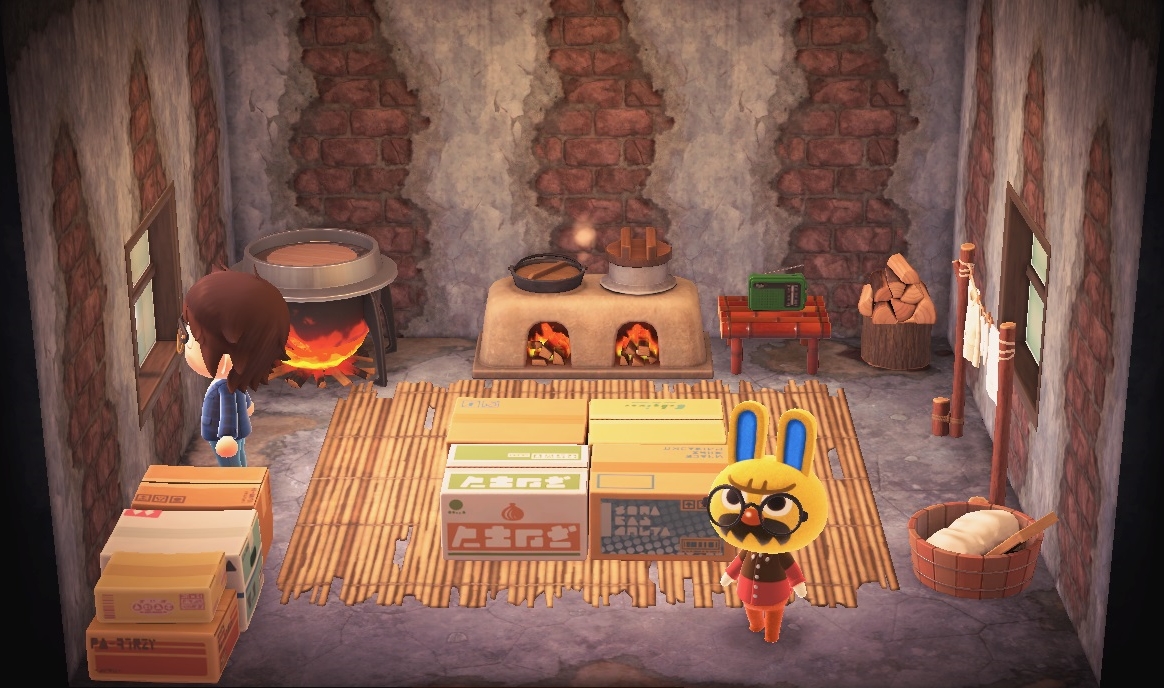 Interior of Gaston's house in Animal Crossing: New Horizons