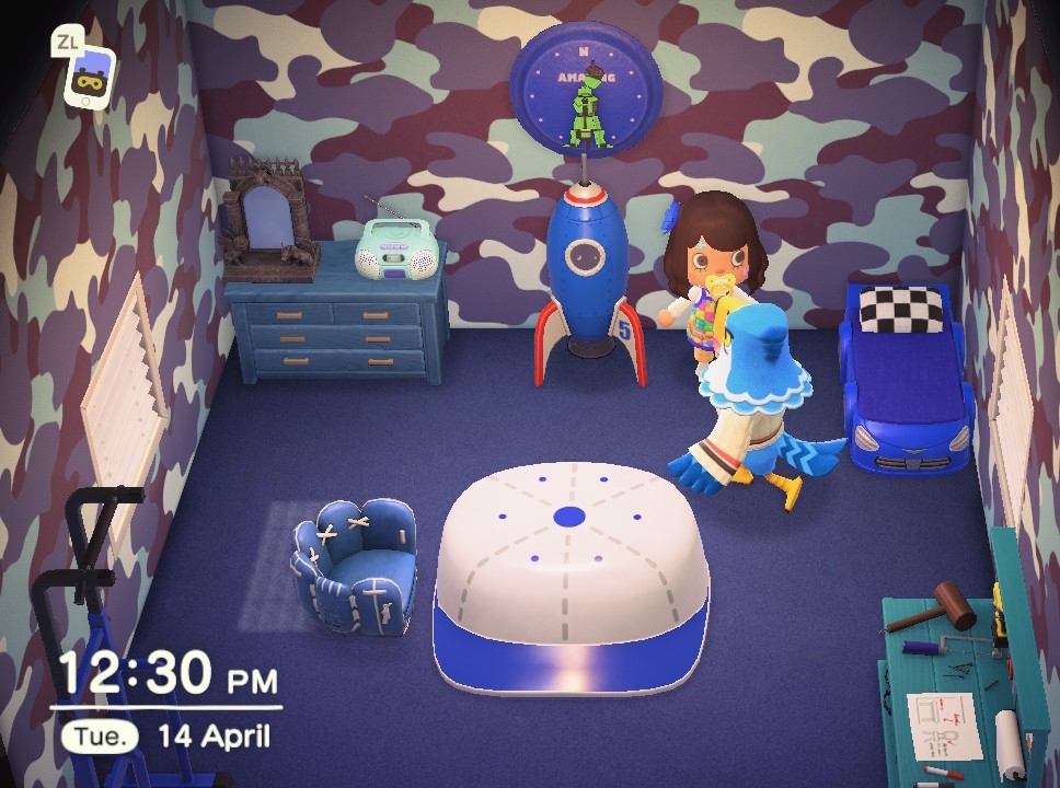 Interior of Pierce's house in Animal Crossing: New Horizons
