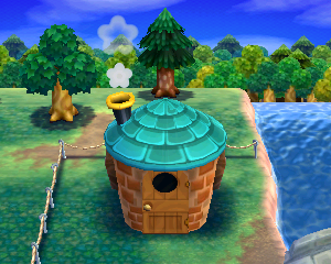 Default exterior of Pate's house in Animal Crossing: Happy Home Designer