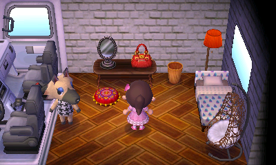Interior of Vivian's RV in Animal Crossing: New Leaf
