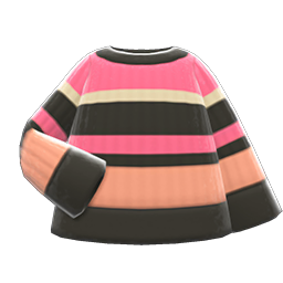 Colorful striped sweater's Black, coral & pink variant
