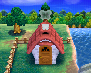 Default exterior of Gladys's house in Animal Crossing: Happy Home Designer