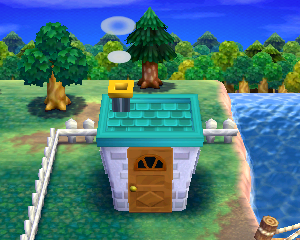 Default exterior of Nibbles's house in Animal Crossing: Happy Home Designer