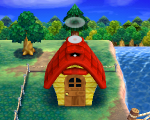 Default exterior of Croque's house in Animal Crossing: Happy Home Designer