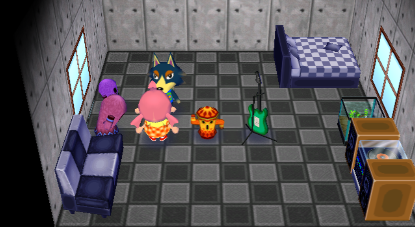Interior of Wolfgang's house in Animal Crossing: City Folk