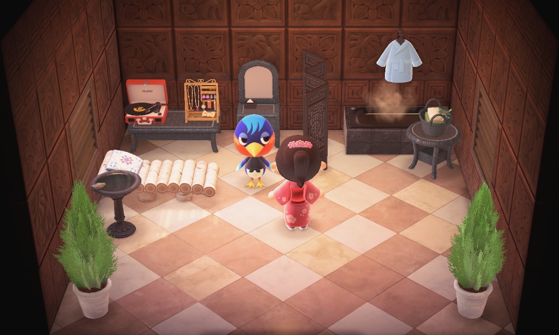 Interior of Robin's house in Animal Crossing: New Horizons