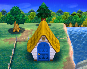 Default exterior of Carrie's house in Animal Crossing: Happy Home Designer