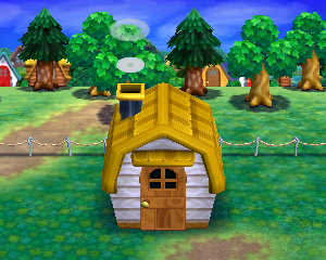 Default exterior of Maddie's house in Animal Crossing: Happy Home Designer