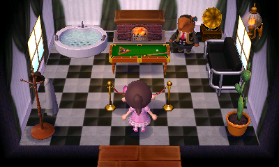Interior of Olaf's house in Animal Crossing: New Leaf