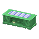 Ranch Lowboard (Green - Blue Gingham) NH Icon.png