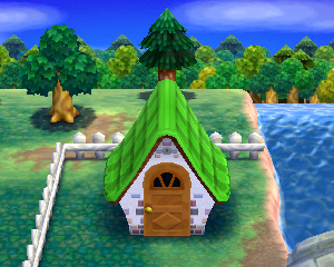 Default exterior of Lyman's house in Animal Crossing: Happy Home Designer