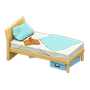 Sloppy Bed (Light Wood - Light Blue) NH Icon.png