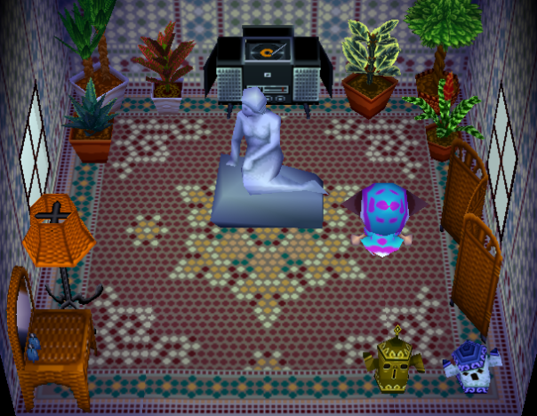 Interior of Cleo's house in Animal Crossing