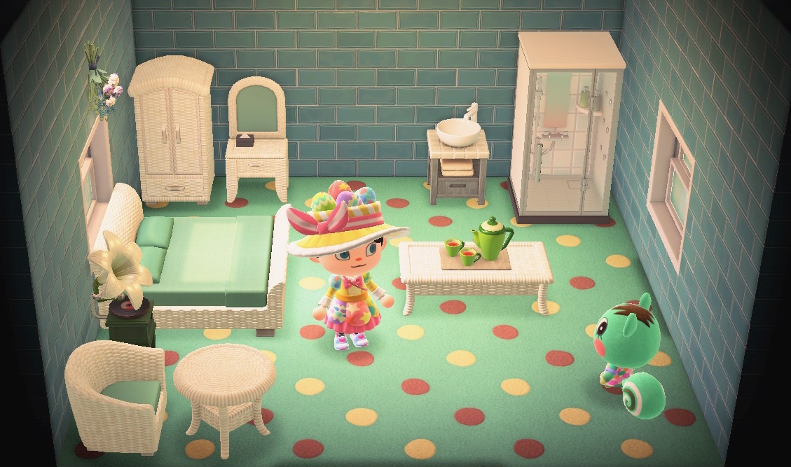 Interior of Mint's house in Animal Crossing: New Horizons
