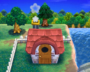 Default exterior of Peaches's house in Animal Crossing: Happy Home Designer
