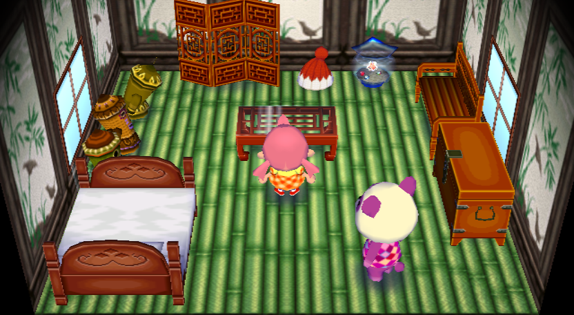 Interior of Pinky's house in Animal Crossing: City Folk