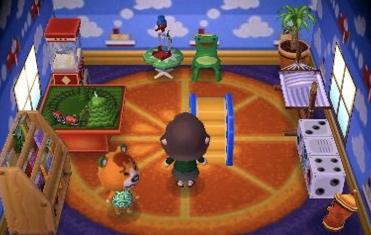 Interior of Pudge's house in Animal Crossing: New Leaf