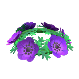 Purple windflower crown