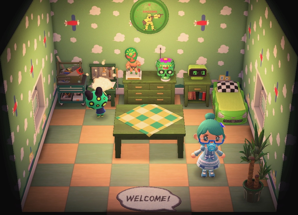 Interior of Frobert's house in Animal Crossing: New Horizons