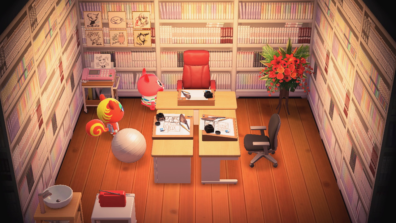 Interior of Caroline's house in Animal Crossing: New Horizons