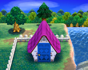 Default exterior of Gloria's house in Animal Crossing: Happy Home Designer