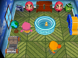 Interior of Joey's house in Animal Crossing: Wild World
