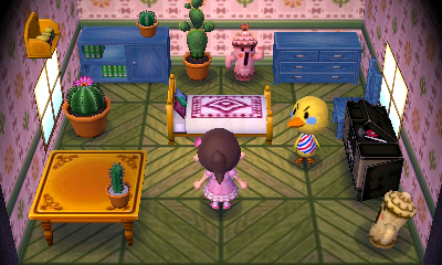 Interior of Twiggy's house in Animal Crossing: New Leaf
