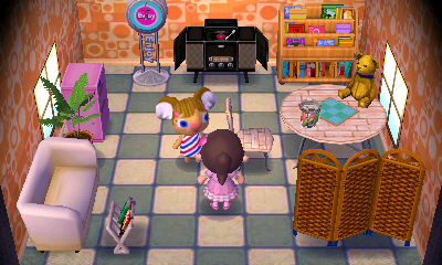 Interior of Alice's house in Animal Crossing: New Leaf