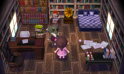 Interior of Dobie's house in Animal Crossing: New Leaf