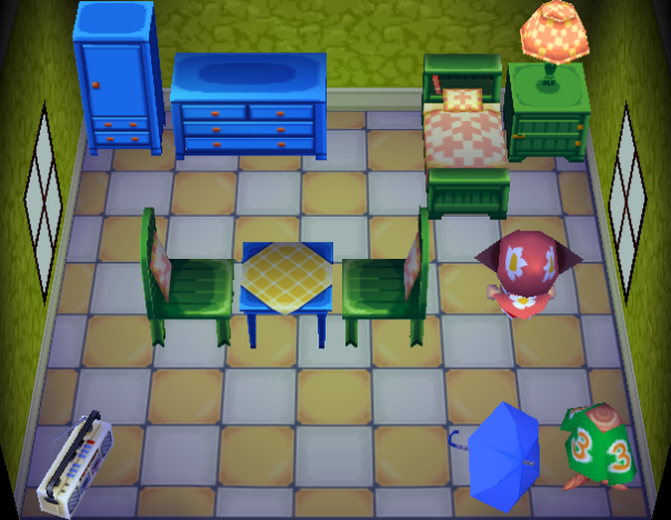 Interior of Ellie's house in Animal Crossing