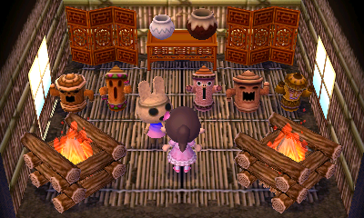 Interior of Coco's house in Animal Crossing: New Leaf