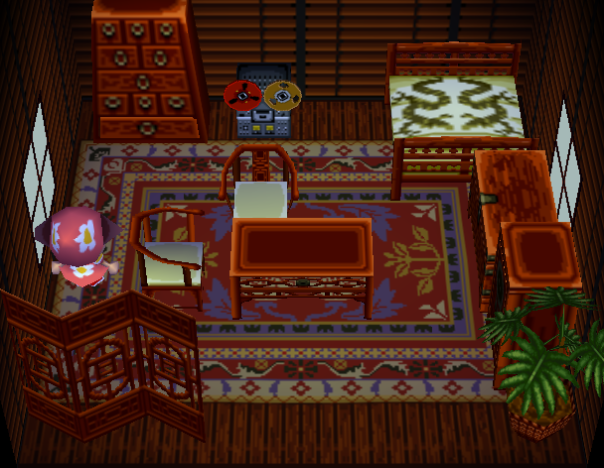 Interior of Cousteau's house in Animal Crossing