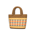 Striped basket bag