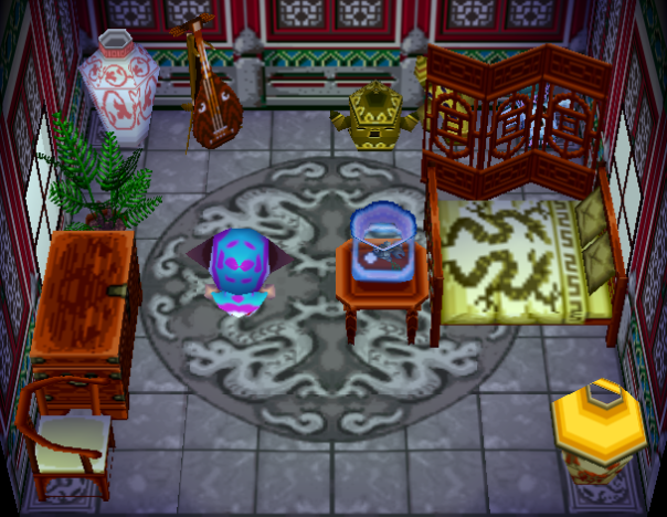 Interior of Chow's house in Animal Crossing