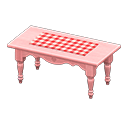 Ranch Tea Table (Pink - Red Gingham) NH Icon.png