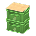 stacked bottle crates