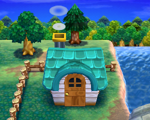 Default exterior of Lolly's house in Animal Crossing: Happy Home Designer
