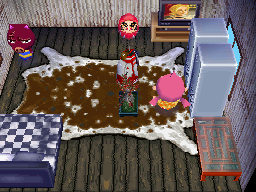 Interior of Rasher's house in Animal Crossing: Wild World